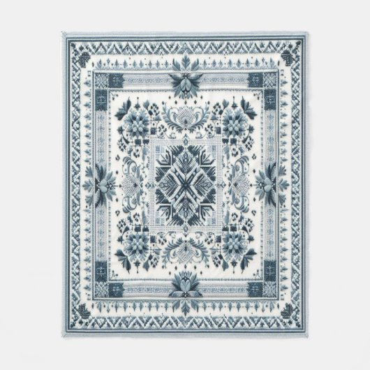 Tijdloos borduurwerk #5 fleece deken (Voorkant)