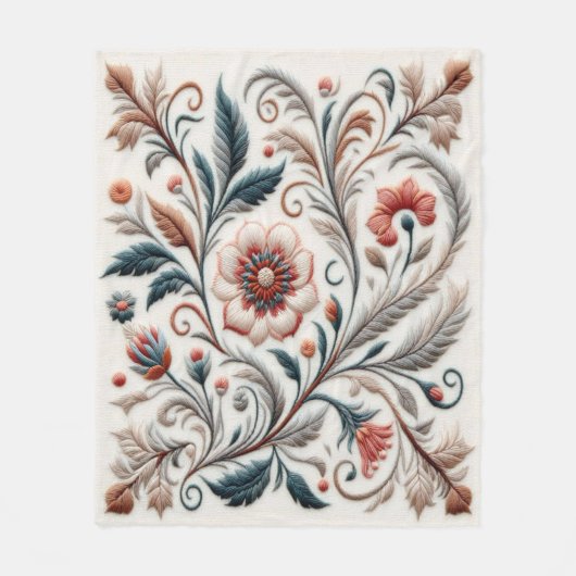 Tijdloos borduurwerk #6 fleece deken (Voorkant)