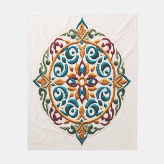 Tijdloos borduurwerk #7 fleece deken (Voorkant)