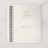 Tijdloos Checkerboard Maaltijdkeuze Plaatskaarten Plaatskaartje (Buitenkant ongevouwen)