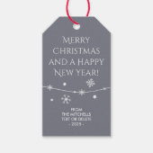 Tijdloos - Cool Grey Christmas Photo Gift Labels Cadeaulabel (Voorkant)