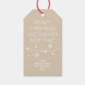 Tijdloos - Cream Tan Christmas Photo Gift Labels Cadeaulabel (Voorkant)