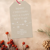 Tijdloos - Cream Tan Christmas Photo Gift Labels Cadeaulabel