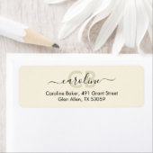 Tijdloos - Cream White Monogram Adreslabel Etiket (Insitu)