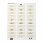 Tijdloos - Cream White Monogram Adreslabel Etiket (Full Sheet)