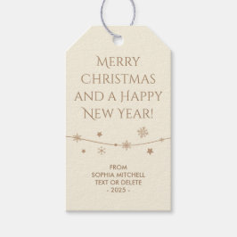 Tijdloos - Cream White - Sneeuwvlok cadeau Labels Cadeaulabel