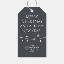 Tijdloos - Dark Slate Grey - Sneeuwvlok cadeau Lab Cadeaulabel