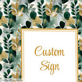 Tijdloos Deep Green Gold Greenery Custom Sign Poster