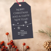 Tijdloos - Donker Blauw Grijs Kerstmis Foto Cadeaulabel