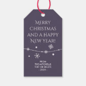 Tijdloos Donker Mystic Grey Kerst Foto Gift Label Cadeaulabel (Voorkant)
