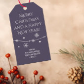 Tijdloos Donker Mystic Grey Kerst Foto Gift Label Cadeaulabel