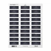 Tijdloos - Donkerblauw grijs monogram adreslabel Etiket (Full Sheet)
