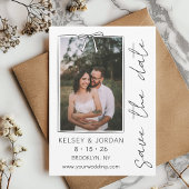 Tijdloos Eenvoudig Modern Boog Handgeschreven Whim Save The Date