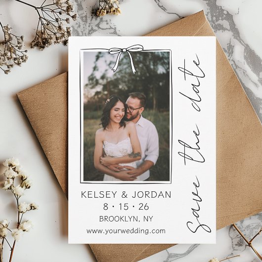 Tijdloos Eenvoudig Modern Boog Handgeschreven Whim Save The Date