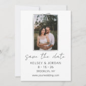 Tijdloos Eenvoudig Modern Boog Handgeschreven Whim Save The Date (Voorkant)