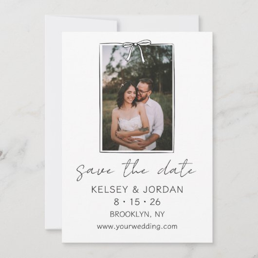 Tijdloos Eenvoudig Modern Boog Handgeschreven Whim Save The Date (Voorkant)