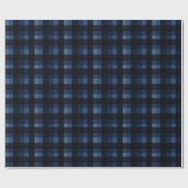 Tijdloos Elegant Classic Blue Plaid Cadeaupapier (Vlak)