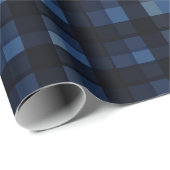 Tijdloos Elegant Classic Blue Plaid Cadeaupapier (Rol Hoek)