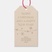Tijdloos - Elegant Cream Christmas Photo Gift Labe Cadeaulabel (Voorkant)