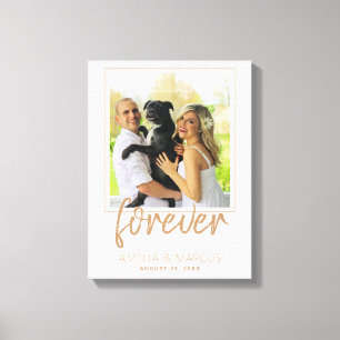Tijdloos Elegant Gouden Schrift Huwelijksaandenken Canvas Afdruk