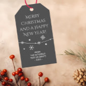 Tijdloos - Elegant Grey Christmas Photo Gift Label Cadeaulabel