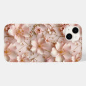 Tijdloos Elegant Zacht Roze Bloempatroon Case-Mate iPhone Case (Achterkant (horizontaal))