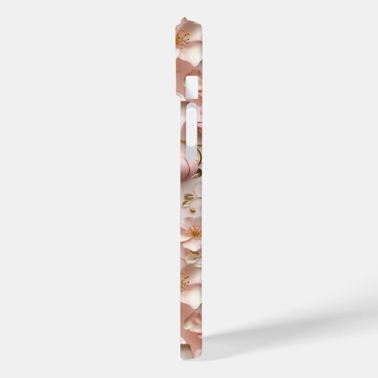 Tijdloos Elegant Zacht Roze Bloempatroon Case-Mate iPhone Case (Achterkant / Links)