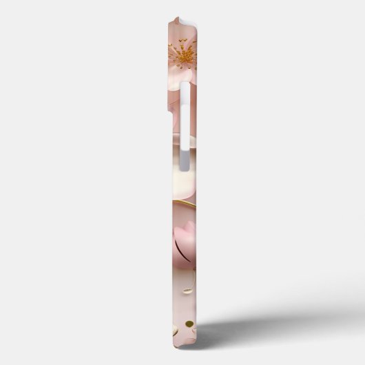 Tijdloos Elegant Zacht Roze Bloempatroon Case-Mate iPhone Case (Achterkant / Links)