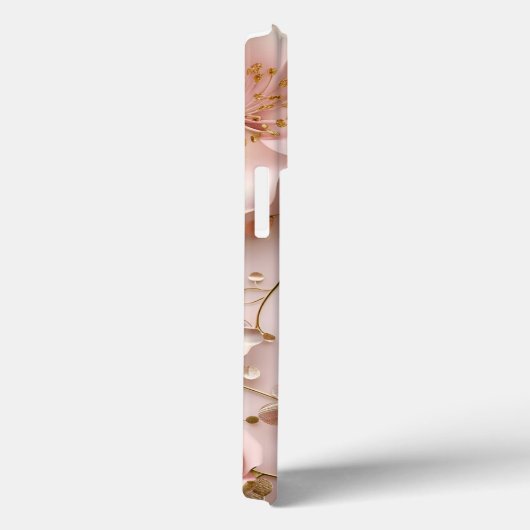 Tijdloos Elegant Zacht Roze Bloempatroon Case-Mate iPhone Case (Achterkant / Rechts)