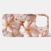 Tijdloos Elegant Zacht Roze Bloempatroon Case-Mate iPhone Case (Achterkant (horizontaal))