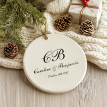 Tijdloos Elegant Zwart-wit Script Monogram