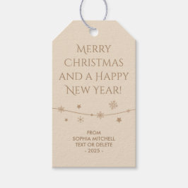 Tijdloos - Elegante crème - Sneeuwvlok cadeau Labe Cadeaulabel