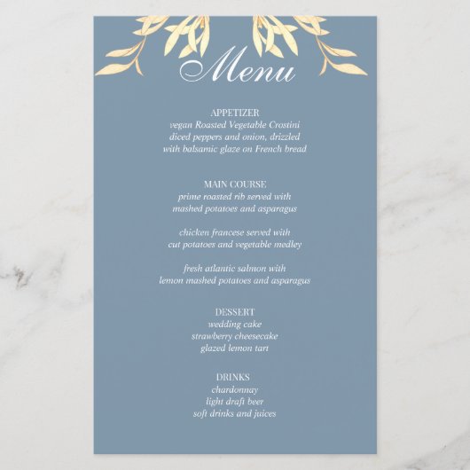 Tijdloos Floral Symphony Budget Menu (Voorkant)