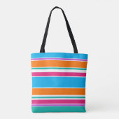 Tijdloos Fun Heldere Kleurrijke Zomer Art Stripes Tote Bag (Achterkant)