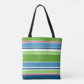 Tijdloos Fun Trendy Kleurrijke Zomer Art Stripes Tote Bag (Achterkant)