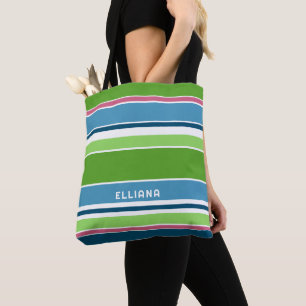 Tijdloos Fun Trendy Kleurrijke Zomer Art Stripes Tote Bag