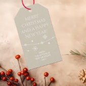 Tijdloos - Gebroken wit Kerst Foto Gift Labels Cadeaulabel