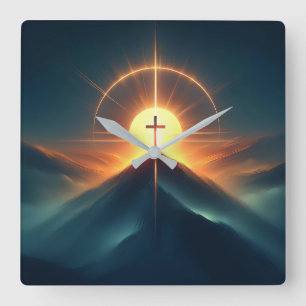 Tijdloos geloof vierkante klok