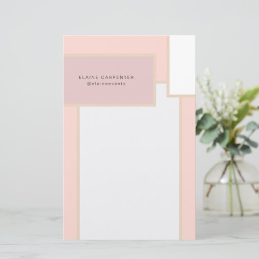 Tijdloos gemoderniseerd gepersonaliseerd briefpapi briefpapier (Staand voorkant)
