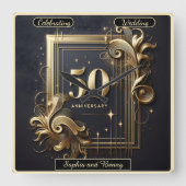 Tijdloos goud: 50-jaars viering vierkante klok (Voorkant)