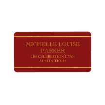 Tijdloos goud kardinaal rood gepersonaliseerd