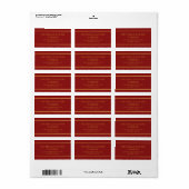 Tijdloos goud kardinaal rood gepersonaliseerd etiket (Full Sheet)