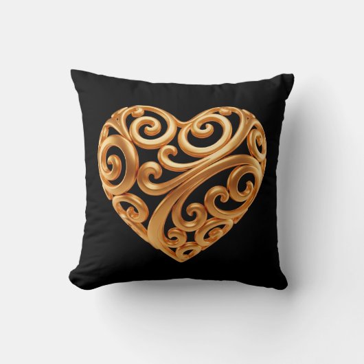 Tijdloos Gouden Hart Symbool van Liefde Kussen (Voorkant)
