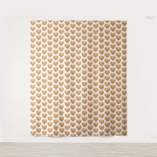 Tijdloos Gouden Hart Symbool van Liefde Wandkleed (Voorkant)