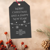 Tijdloos - Grijs Zwart Kerstmis Foto Gift Labels Cadeaulabel