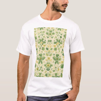 Tijdloos groen en geel bloemenpatroon t-shirt