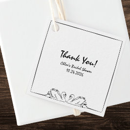 Tijdloos handgeschreven Swan Vrijgezellenfeest dan Bedankjes Labels