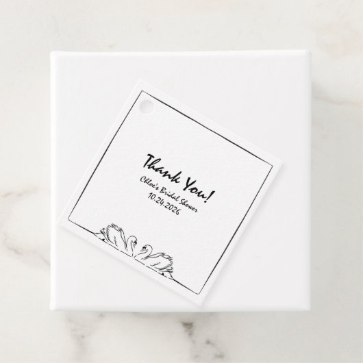 Tijdloos handgeschreven Swan Vrijgezellenfeest dan Bedankjes Labels (In situ)