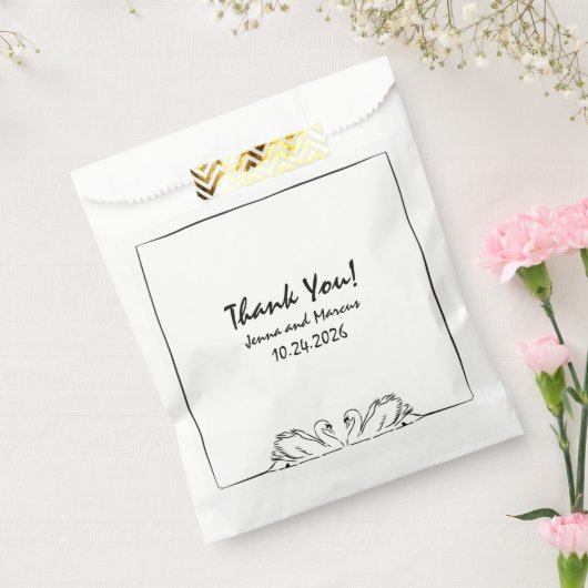 Tijdloos handgeschreven Swan Vrijgezellenfeest dan Bedankzakje (Gezegeld)