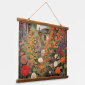 Tijdloos  huisje olieverfschilderij hangend wandkleed (Gebogen)